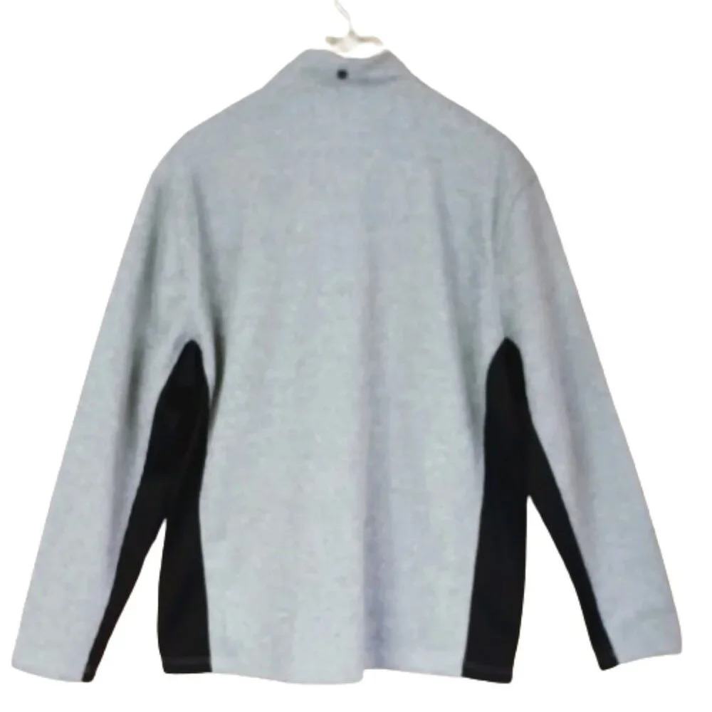 IZOD Advantage Performance Zip Up Jacket XXL Gray Knit Black Trim Side Pockets